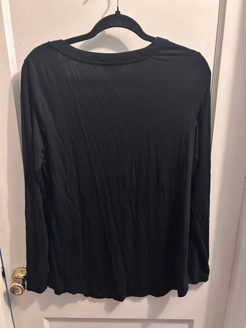 NWT Soma Cool Nights Long Sleeve Pajama Tee M Black Scoop Neck Sleep Top